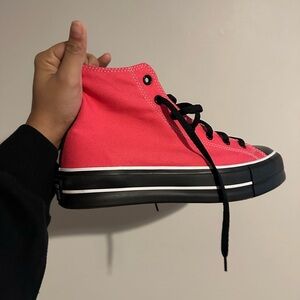 Custom Heart red and black Converse
